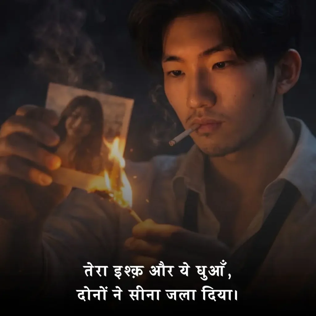 💔 Broken Heart Smoking Shayari in Hindi