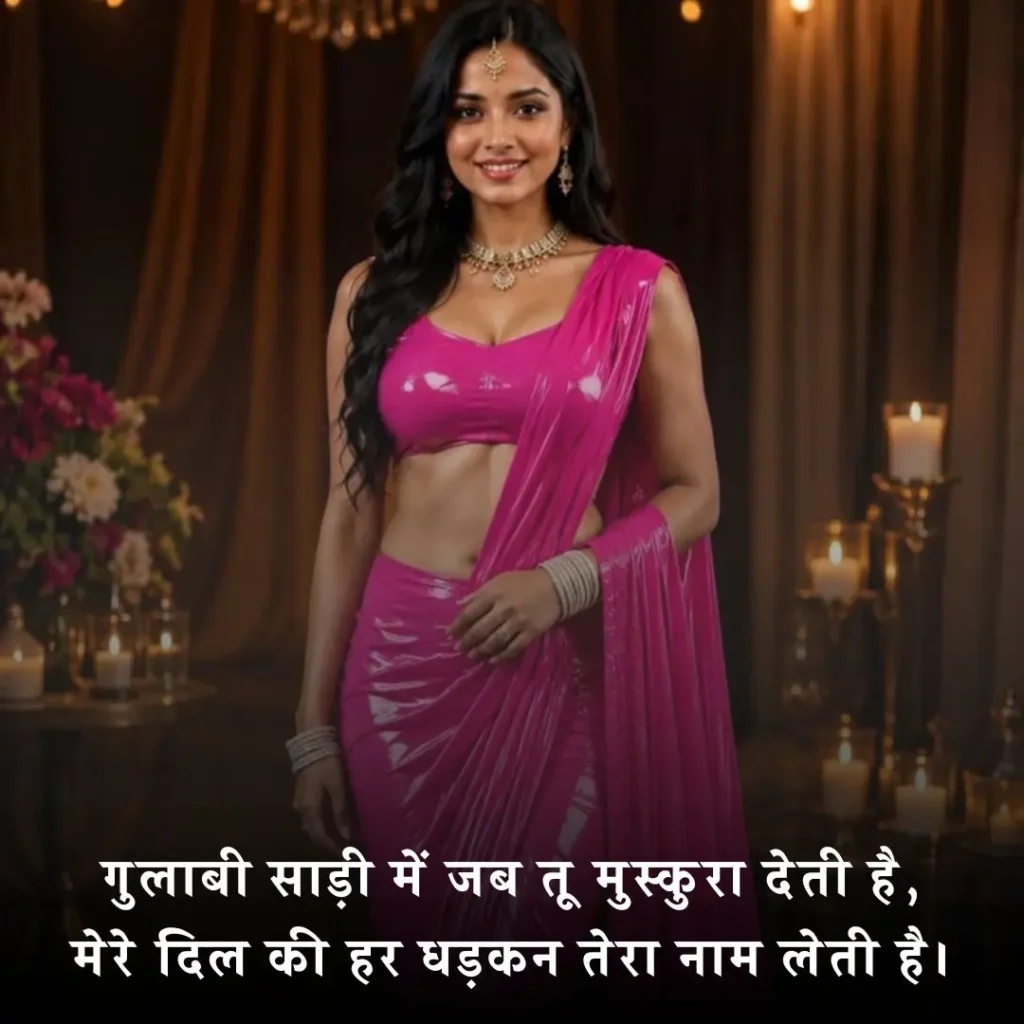 🌸 Pink Saree Shayari in Hindi