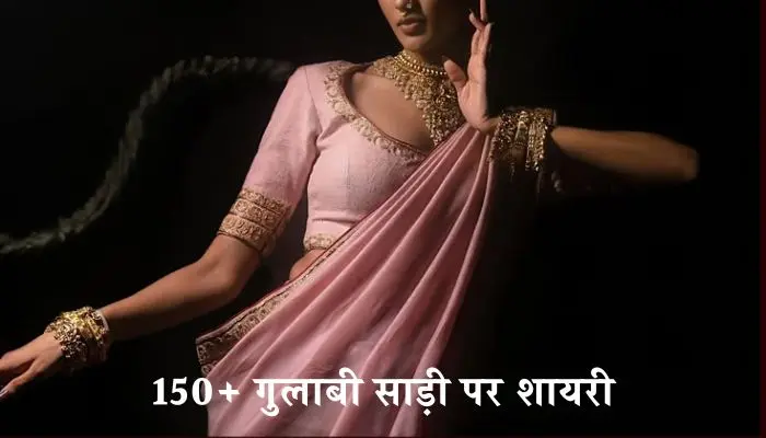 गुलाबी साड़ी पर शायरी
