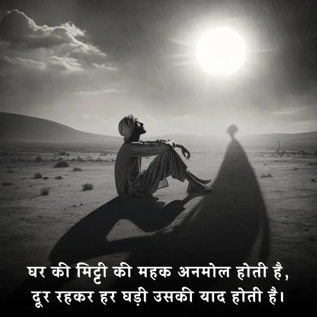 ✨ घर से दूर जाने की शायरी 2 Line
