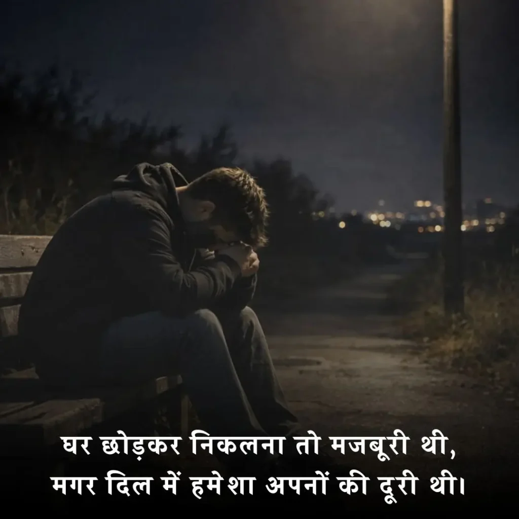 😢 घर से दूर रहने की इमोशनल शायरी
