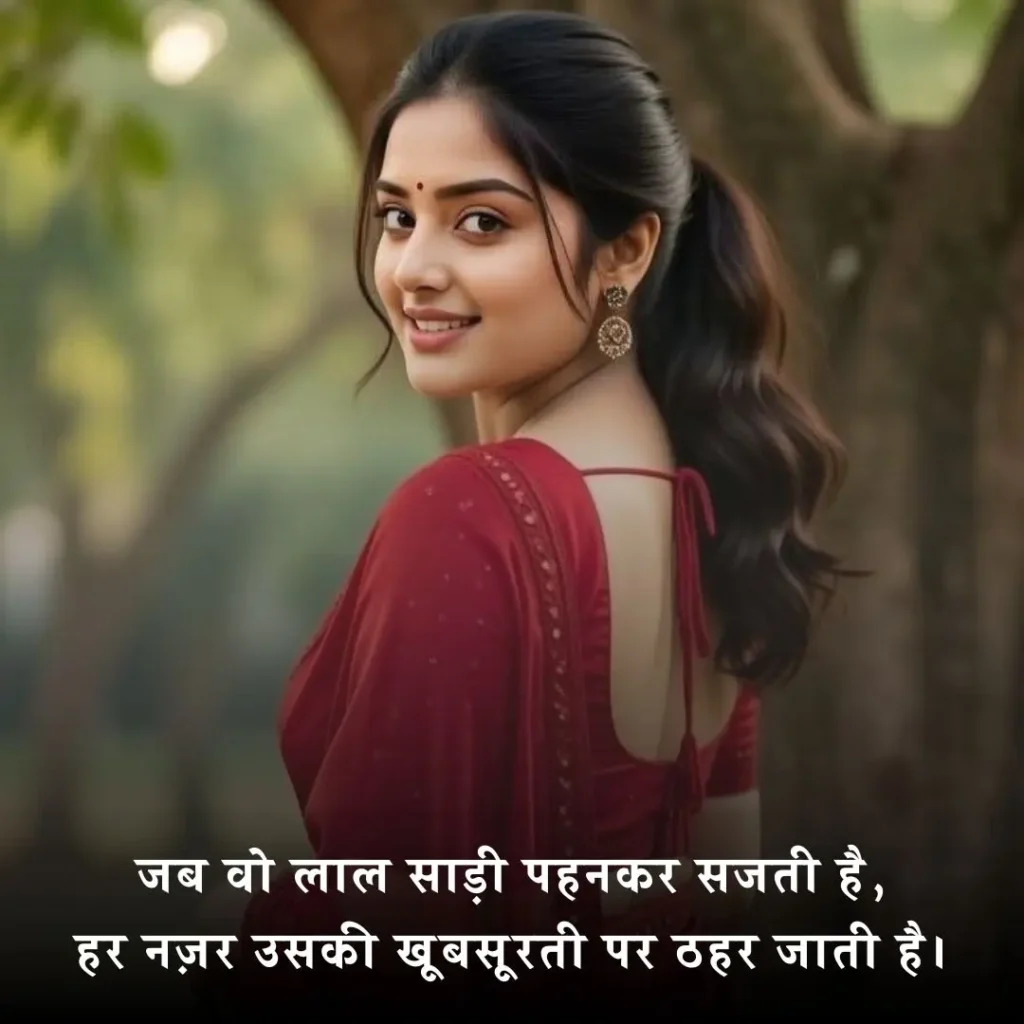 ❤️ लाल साड़ी पर शायरी