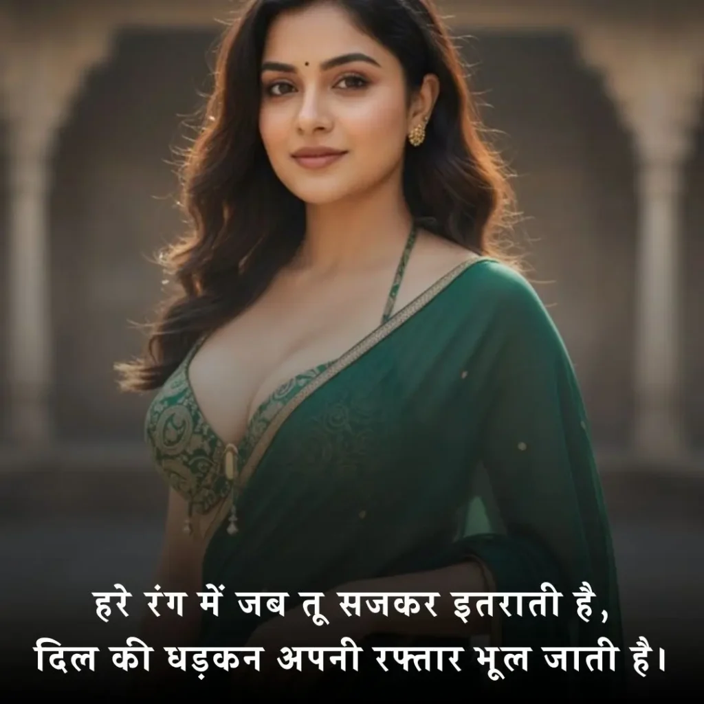 💚 हरी साड़ी पर शायरी